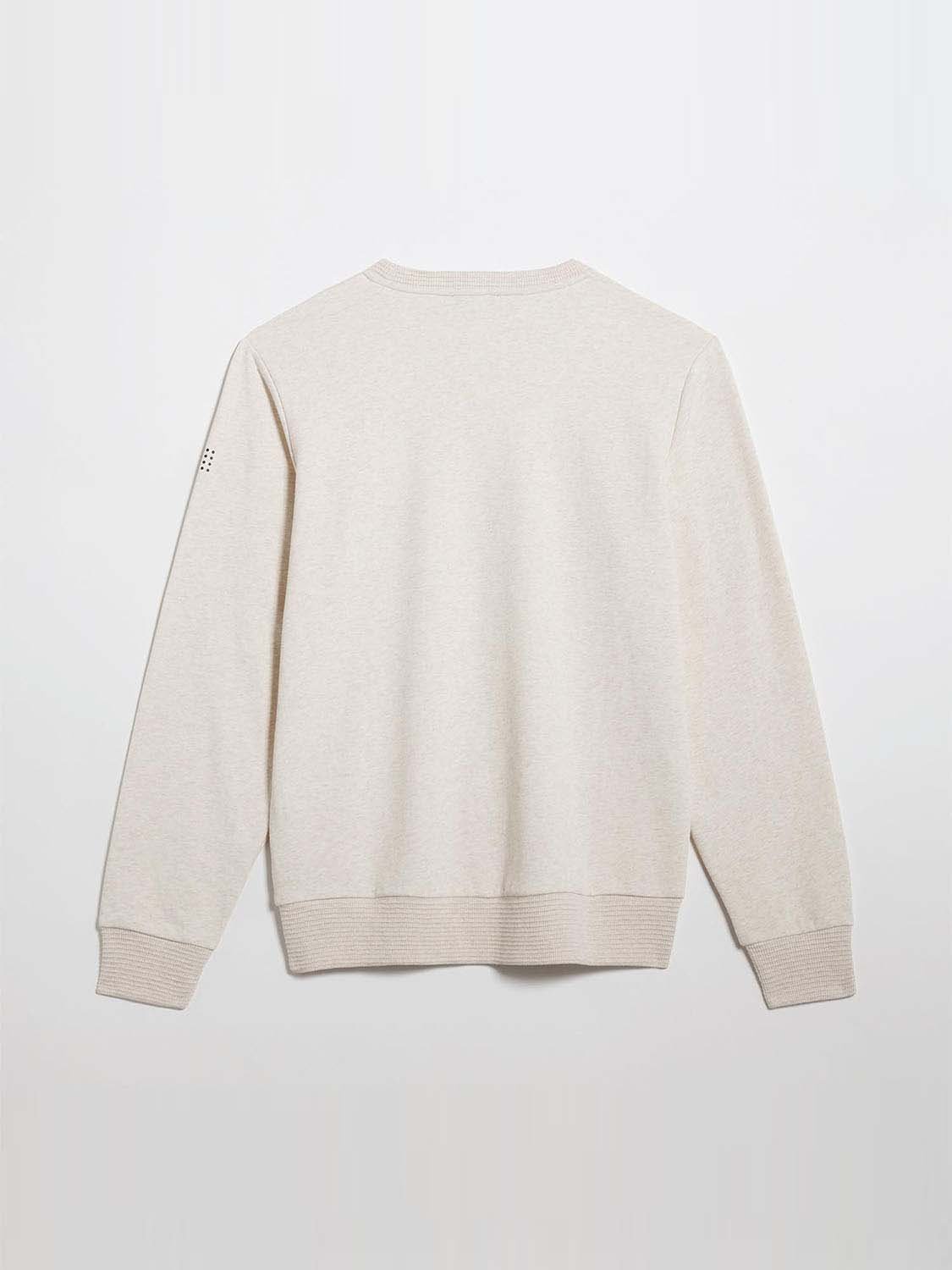 Pull Homme Coton et Polyester Recyclés Beige Chiné
