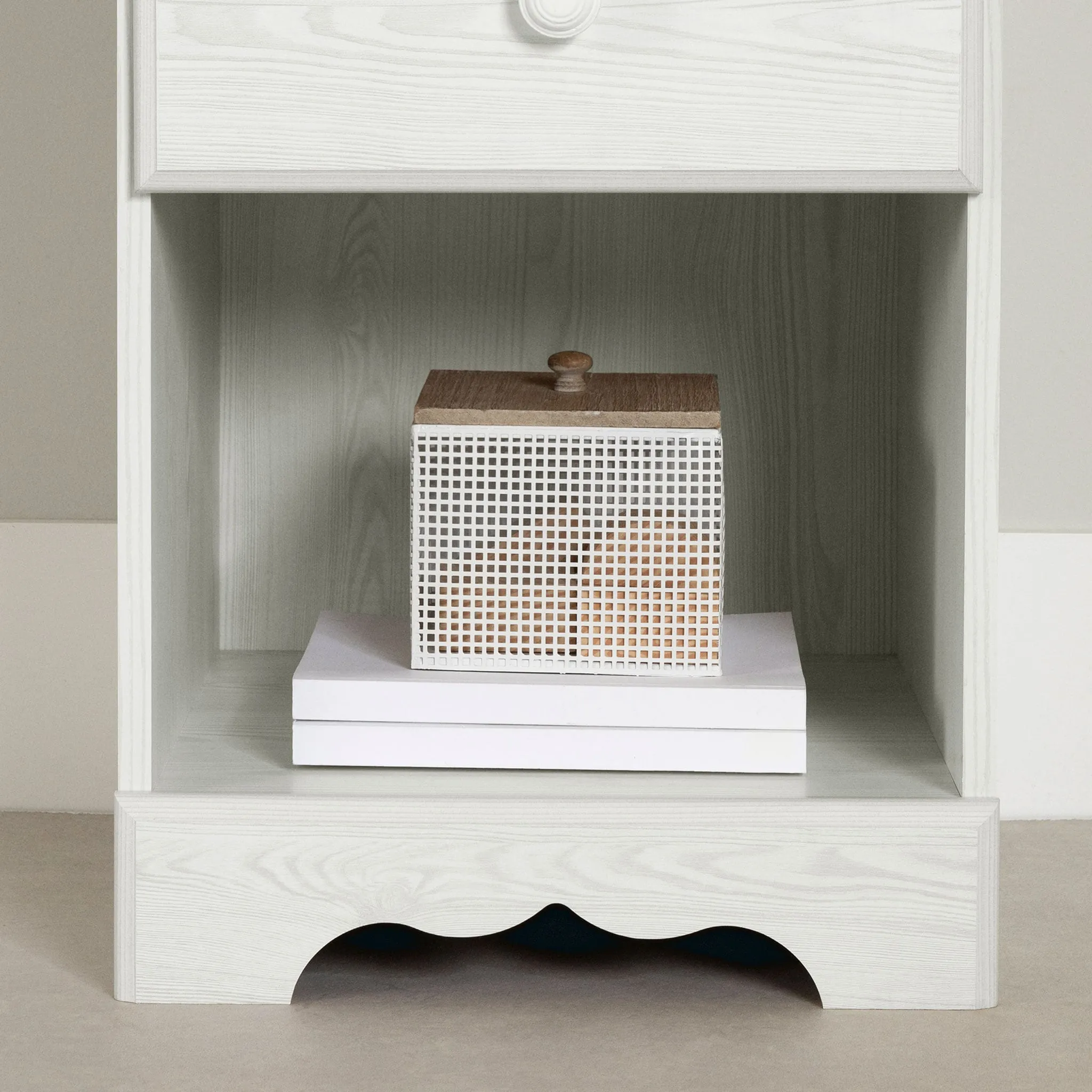 South Shore Table de chevet 1 tiroir - Summer Breeze Pin blanc