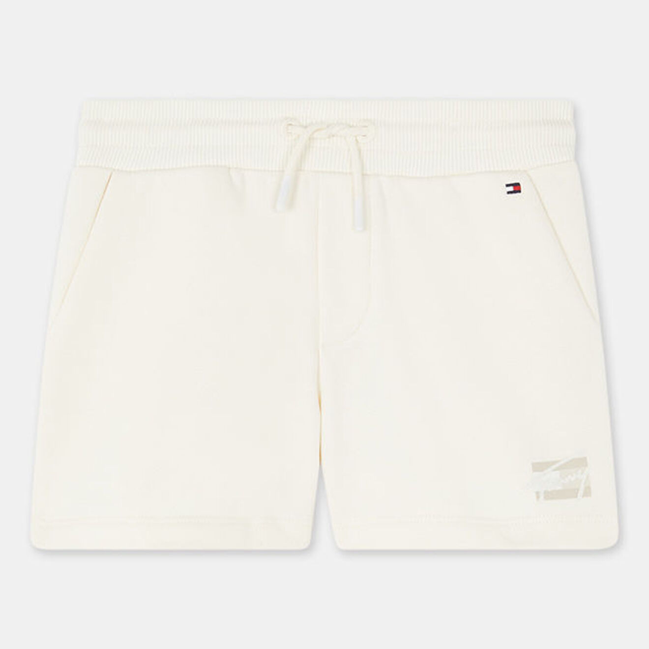 Tommy Hilfiger Short court en Coton bio molletonné écru