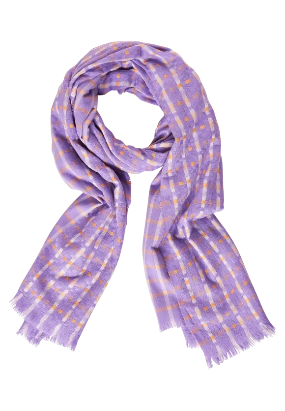 Schal mit Karomuster - shiny lilac