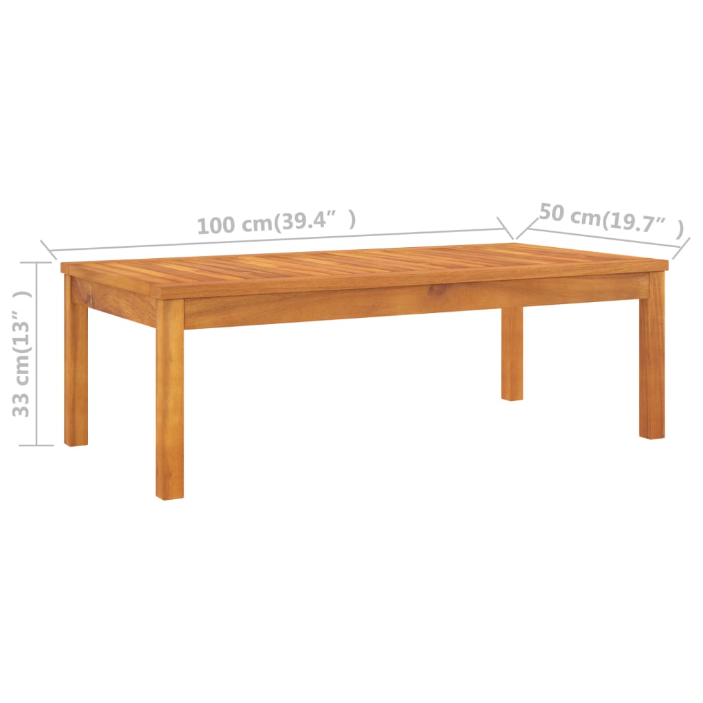 Salon de jardin meuble d'extérieur ensemble de mobilier 5 pièces avec coussin bois d'acacia solide
