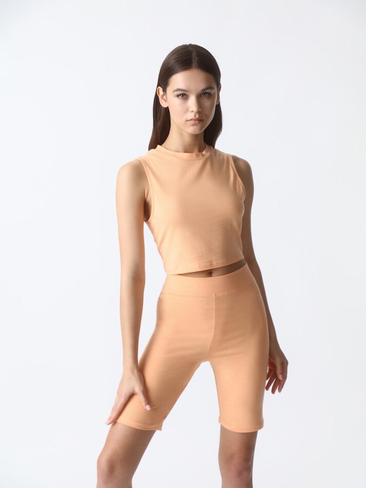 Calça legging de ciclismo - Salmão Claro