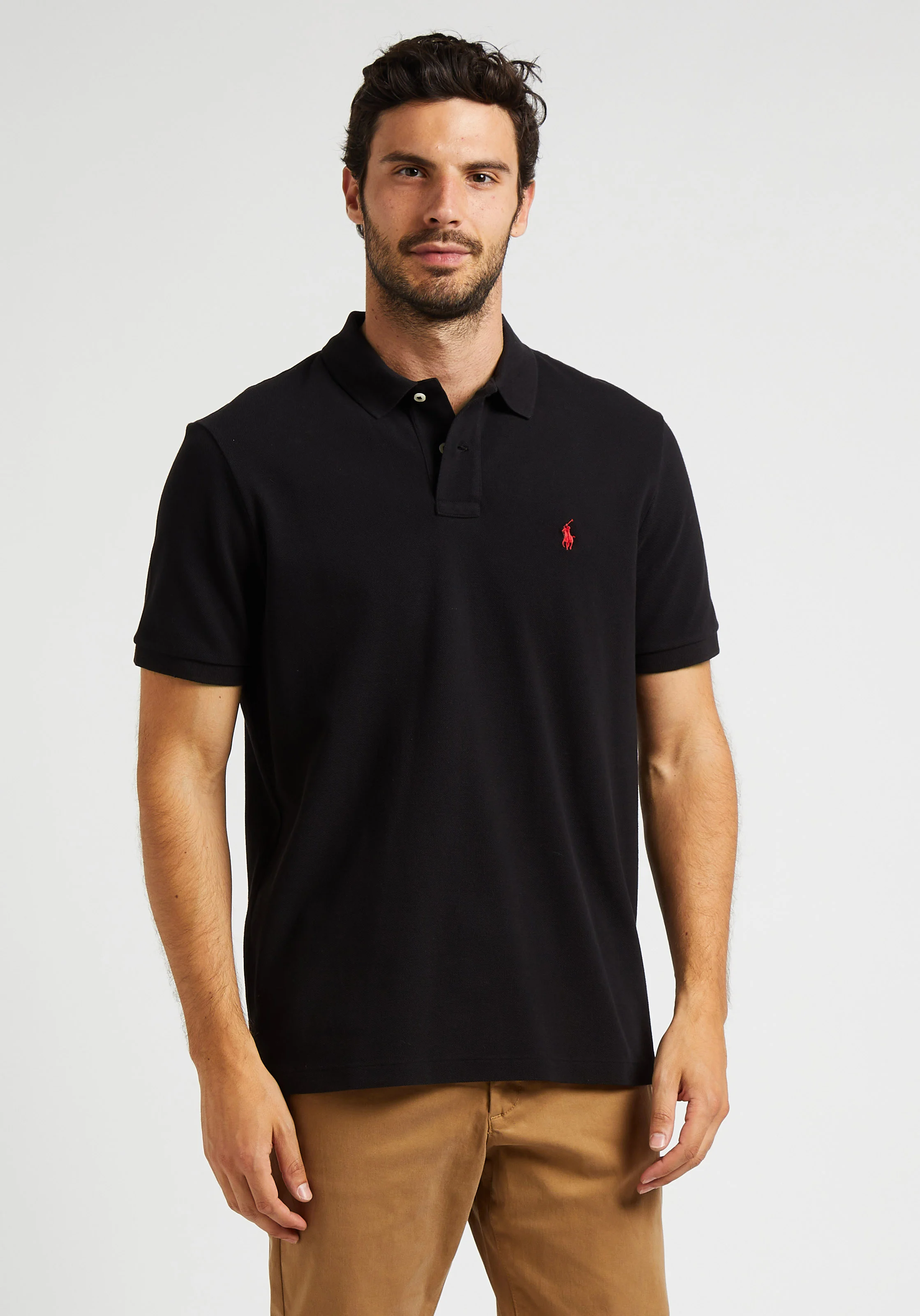 Polo custom-fit en coton | Noir
