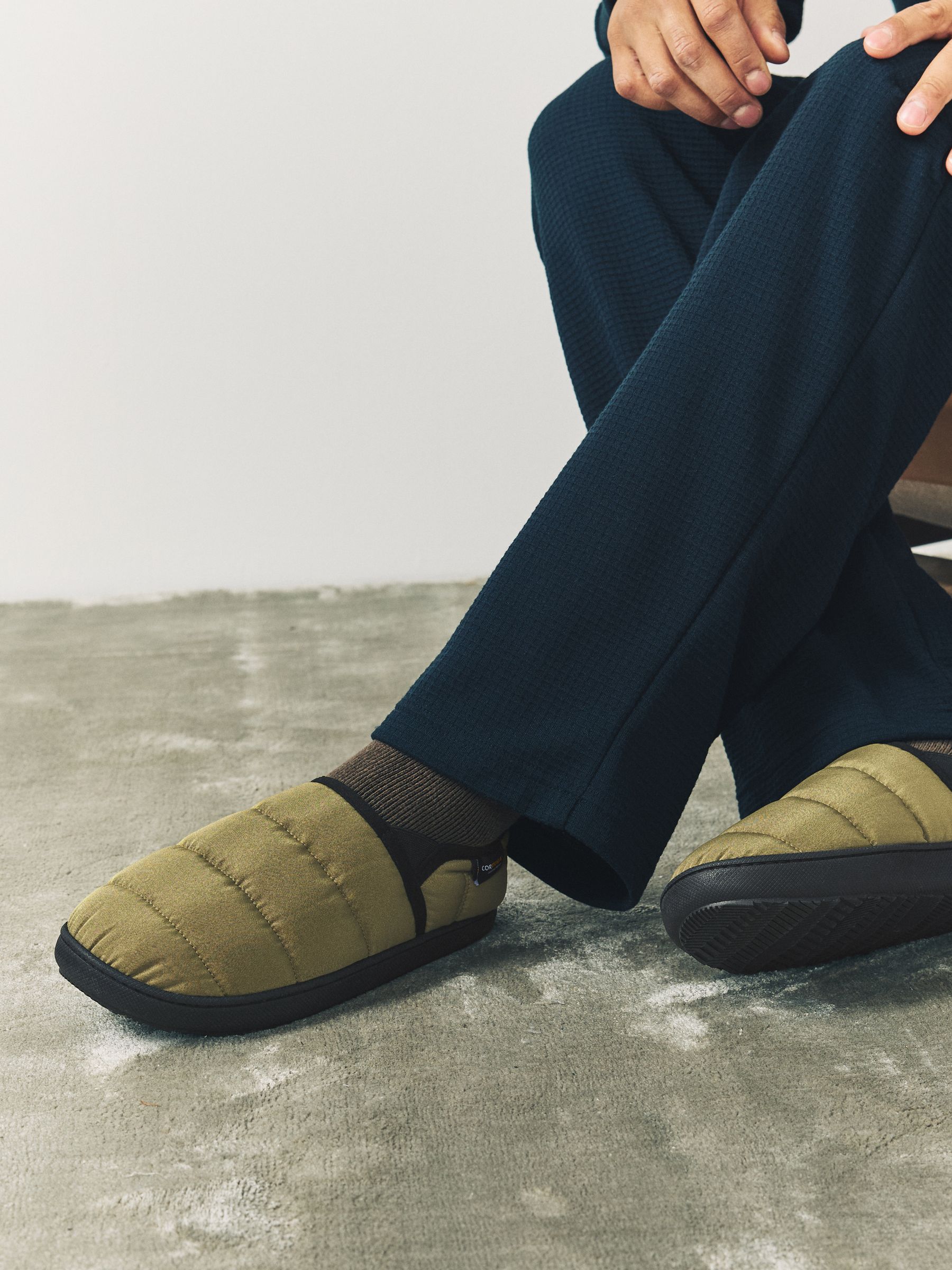 Olijfgroen - Codura Quilted Slippers