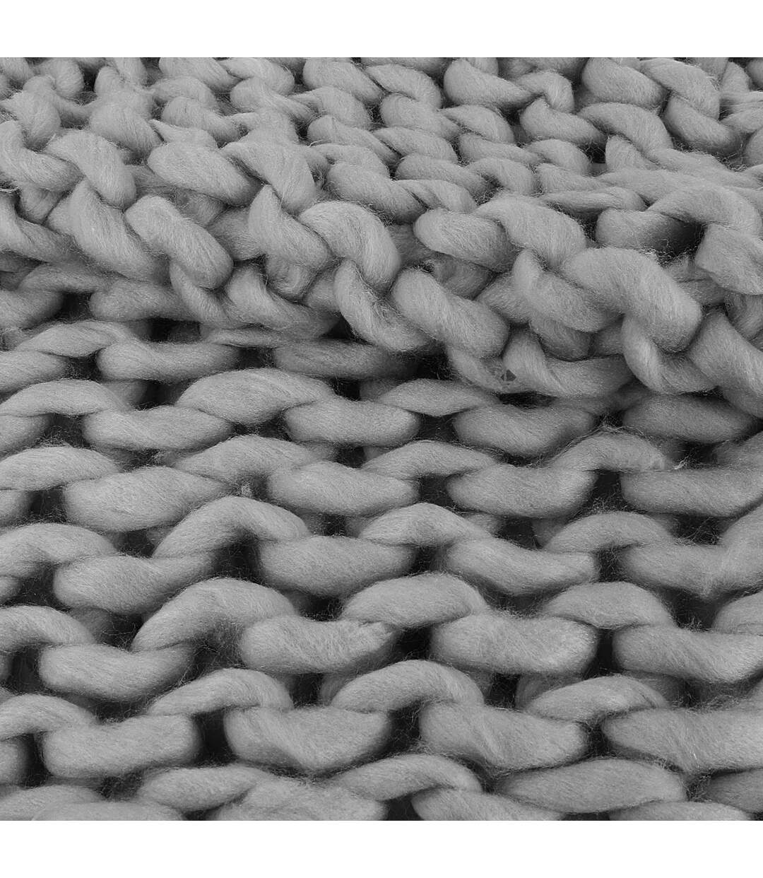 Plaid tricoté grosse maille 120x150 cm CHUNKY Rose