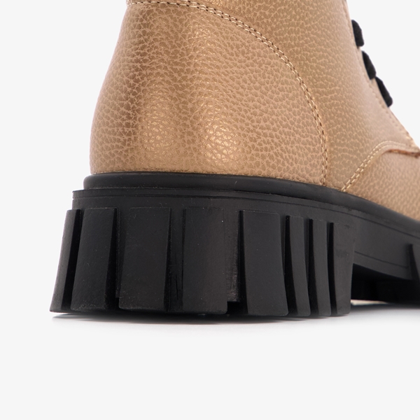 Blue Box meisjes veterboots goudkleurige metallic