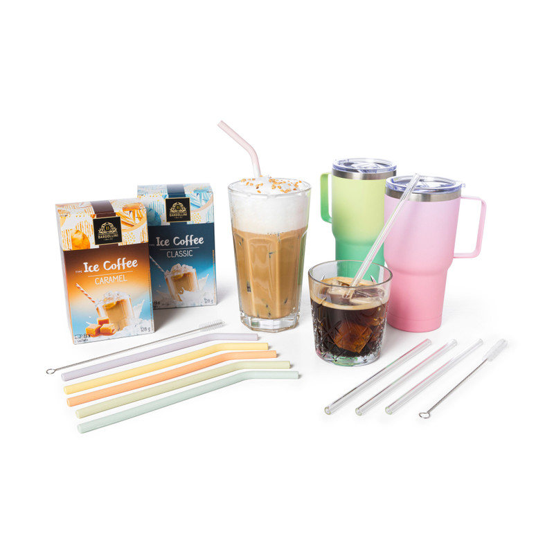 Siliconen rietjes - pastel - 6 stuks