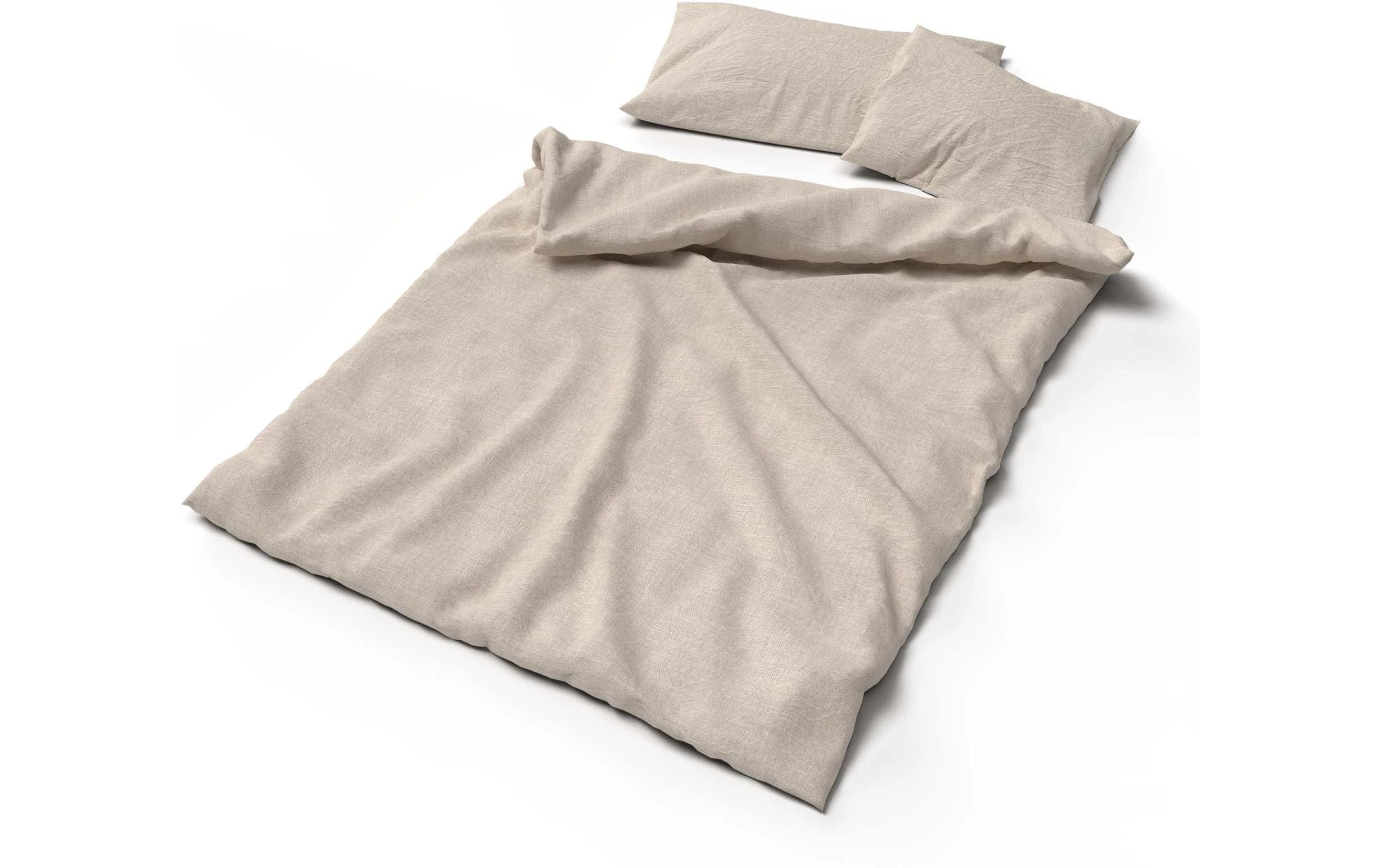 Duvetbezug Leinen 160 x 210 cm, Sand<br>Bettbezug