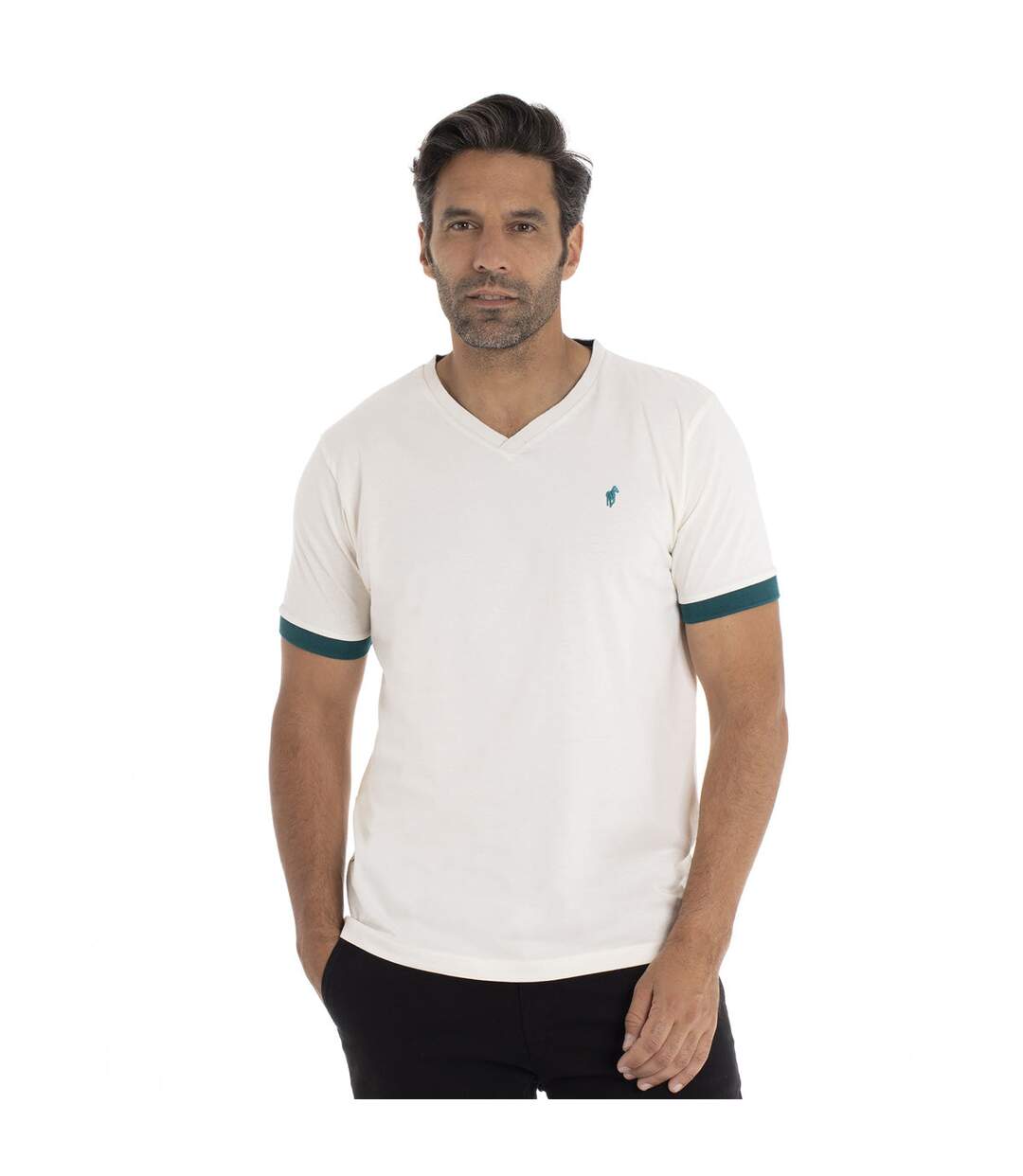 T-shirt manches courtes col v coton TAYRON