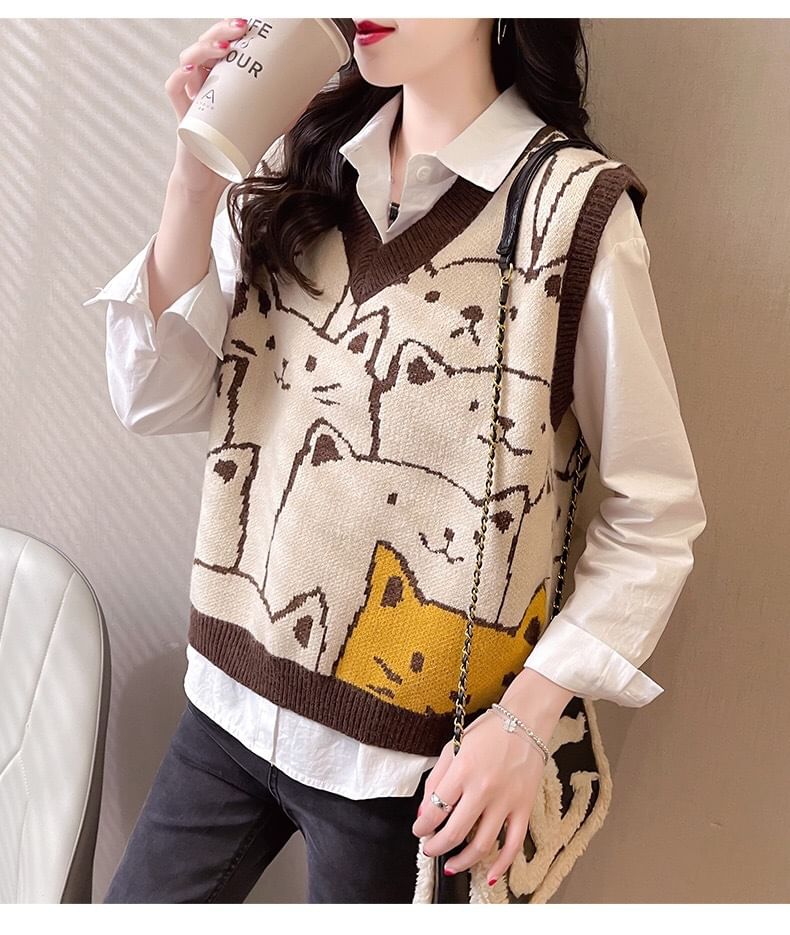 WIKPROM - Trui met kattenprint