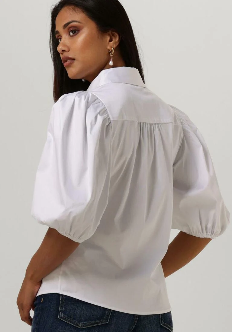 NOTES DU NORD witte notes du nord blouse kira short sleeve shirt