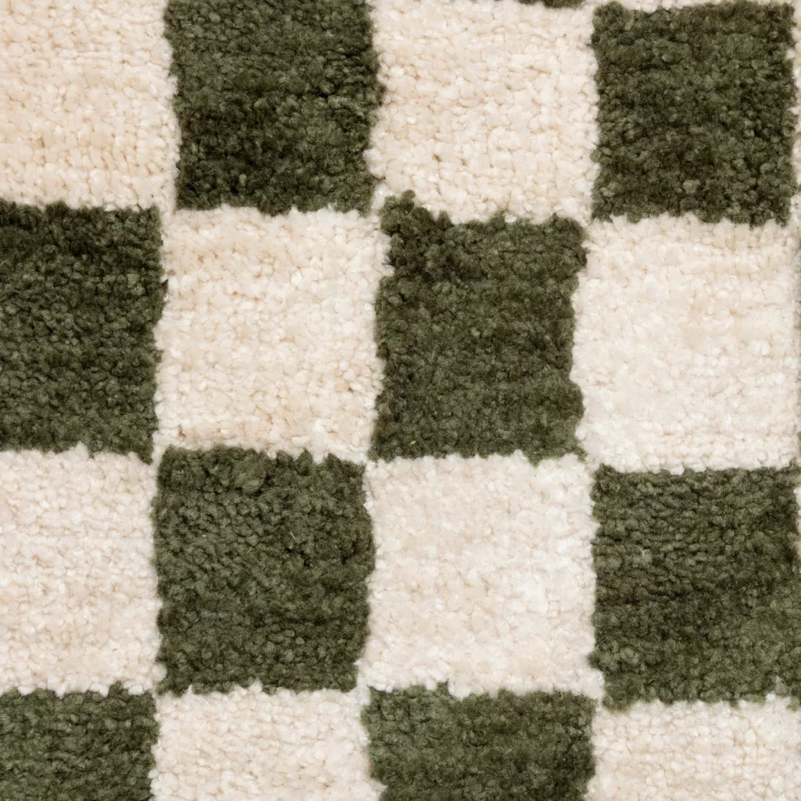 Coussin rectangulaire tufté (38 x 58 cm) Damier Vert kaki