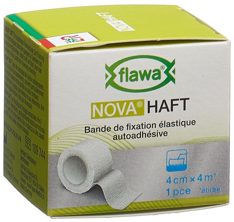 FLAWA Haft kohäsive Gazebinde 4cmx4m 1 Stk