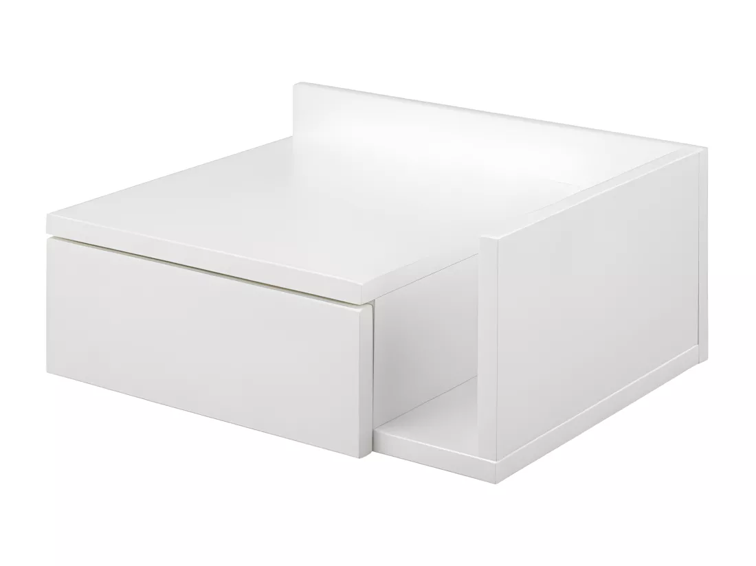 Kamichi - Table de chevet murale réversible en bois - Blanc