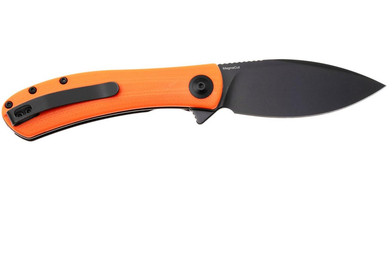 Trollsky Knives Mandu Evo MTE015 Blackwashed MagnaCut, Orange G10, zakmes, Michael Trollsky design