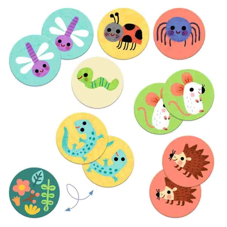 Djeco Lernspiele: Memo Kleine Tiere
