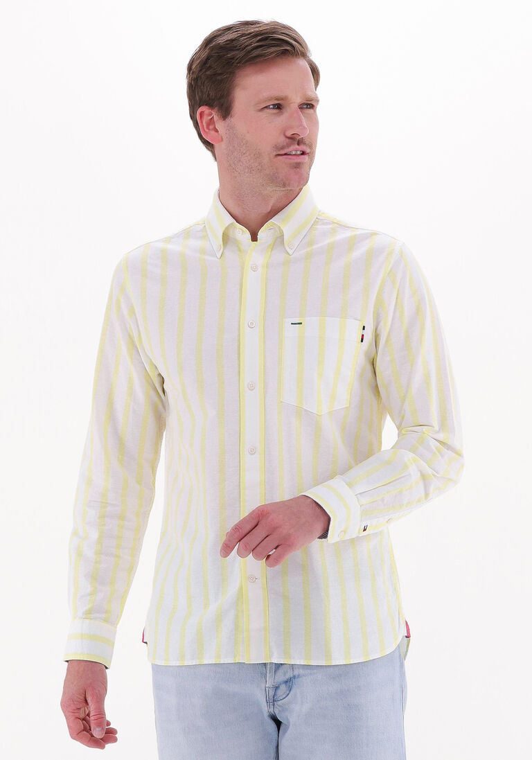 TOMMY HILFIGER gele tommy hilfiger casual overhemd bold oxford stripe rf shirt