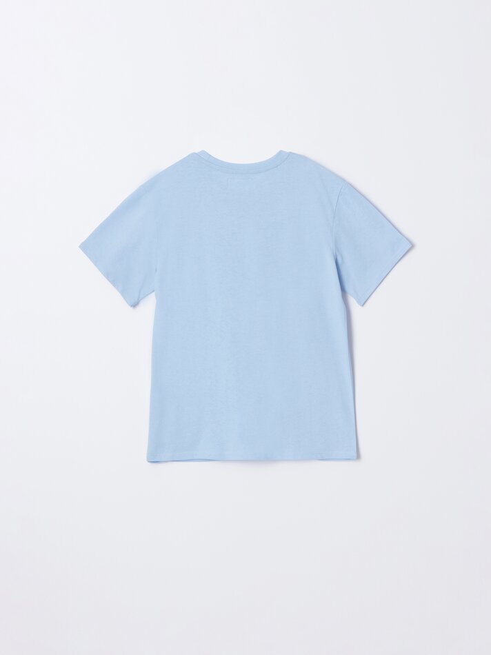 Camiseta Sonicñ Estampada - Azul Claro