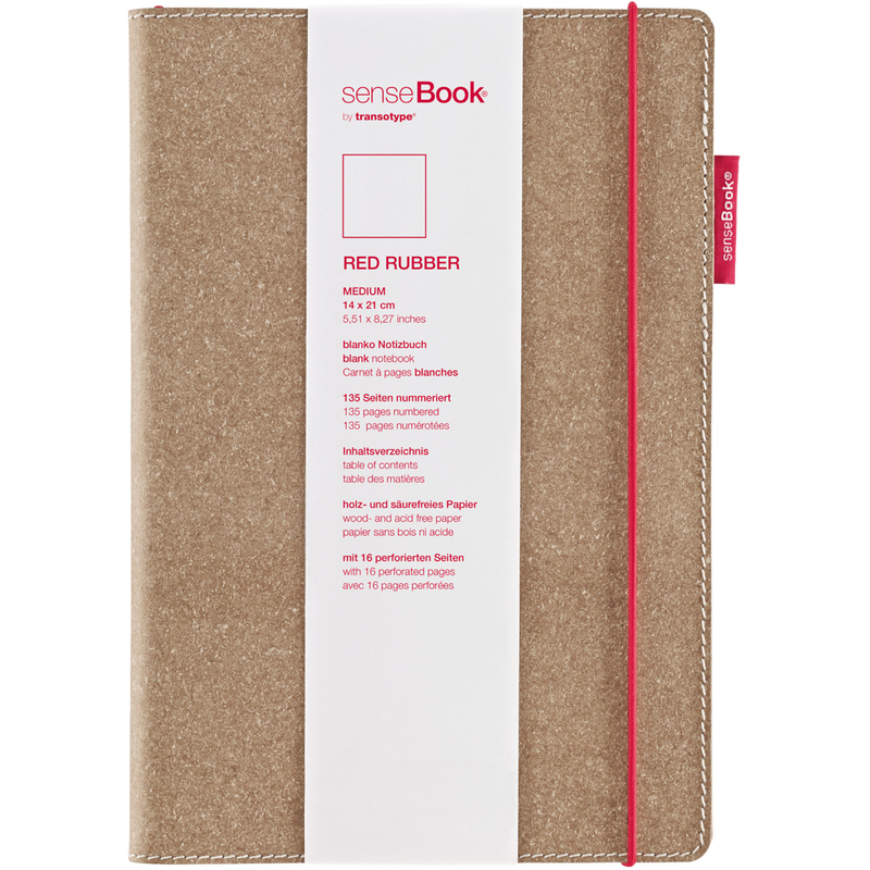 Transotype senseBook RED RUBBER Notizbuch, A5, kariert 4 mm, hellbraun