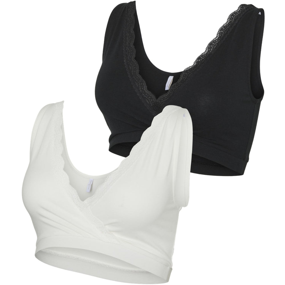 Køb Mama;licious Snow White Black Mlhelena Crossy Lace Bra 2F 2-P Noos