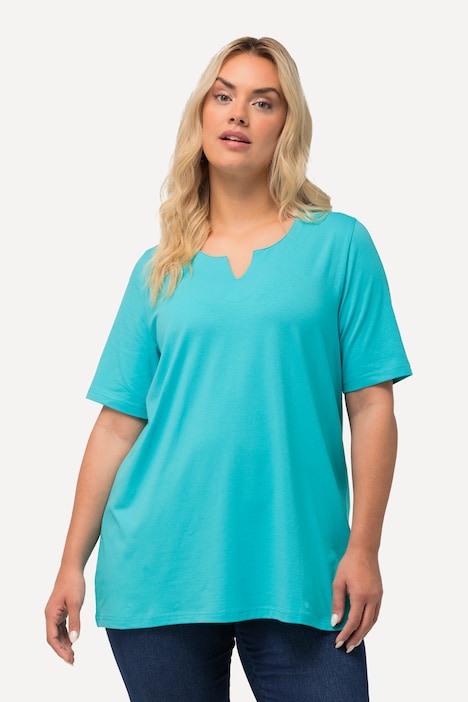 T-Shirt, A-Linie, Tunika-Ausschnitt, Halbarm