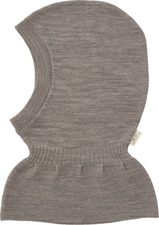 Copenhagen Colors LT. KNITTED MERINO BALACLAVA WITH F Natural melange
