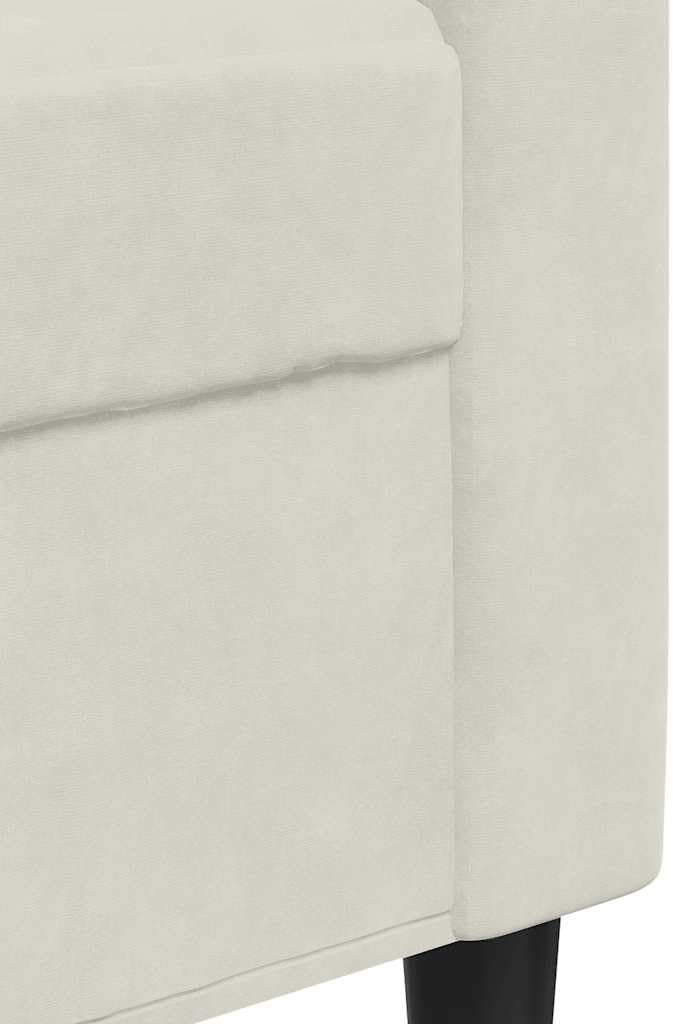 3-Sitzer-Sofa 210 cm aus cremefarbenem Samt, weicher Stoff mit stabilem Metallrahmen, Schaumstoffpolsterung für maximalen Komfort, modernes Design für Wohnzimmer und Entspannung,