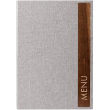 Chemise pour menu avec imprimé, A4, gris foncé