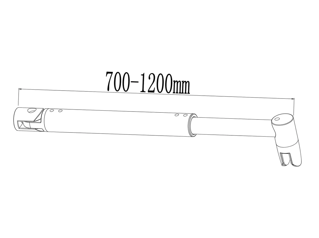 Paroi de douche fixe à l'italienne 140x200cm - 10mm verre trempé anticalcaire - Avec barre de fixation 70-120cm en cylindrique