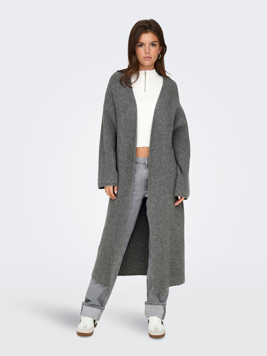 ONLALPHA Strickjacke Medium Grey Melange