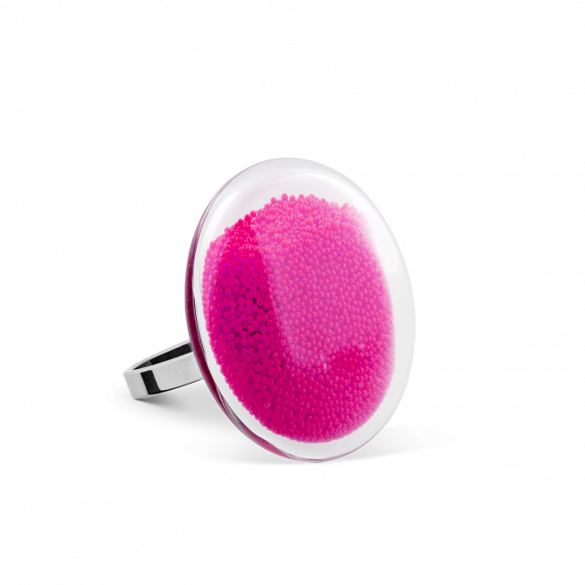 Bague en verre soufflé - Galet Mini Billes