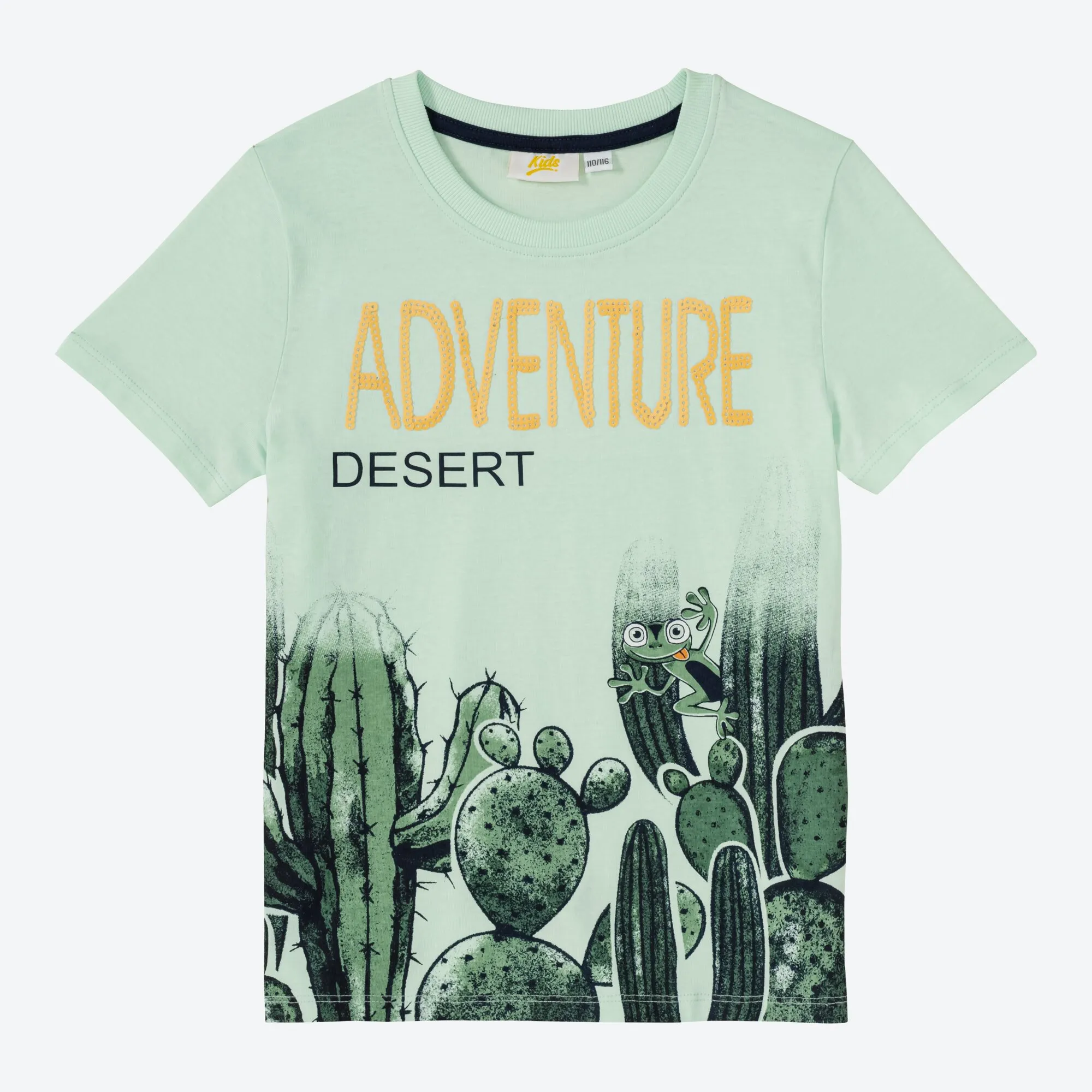 Jungen-T-Shirt mit Kaktus-Frontaufdruck