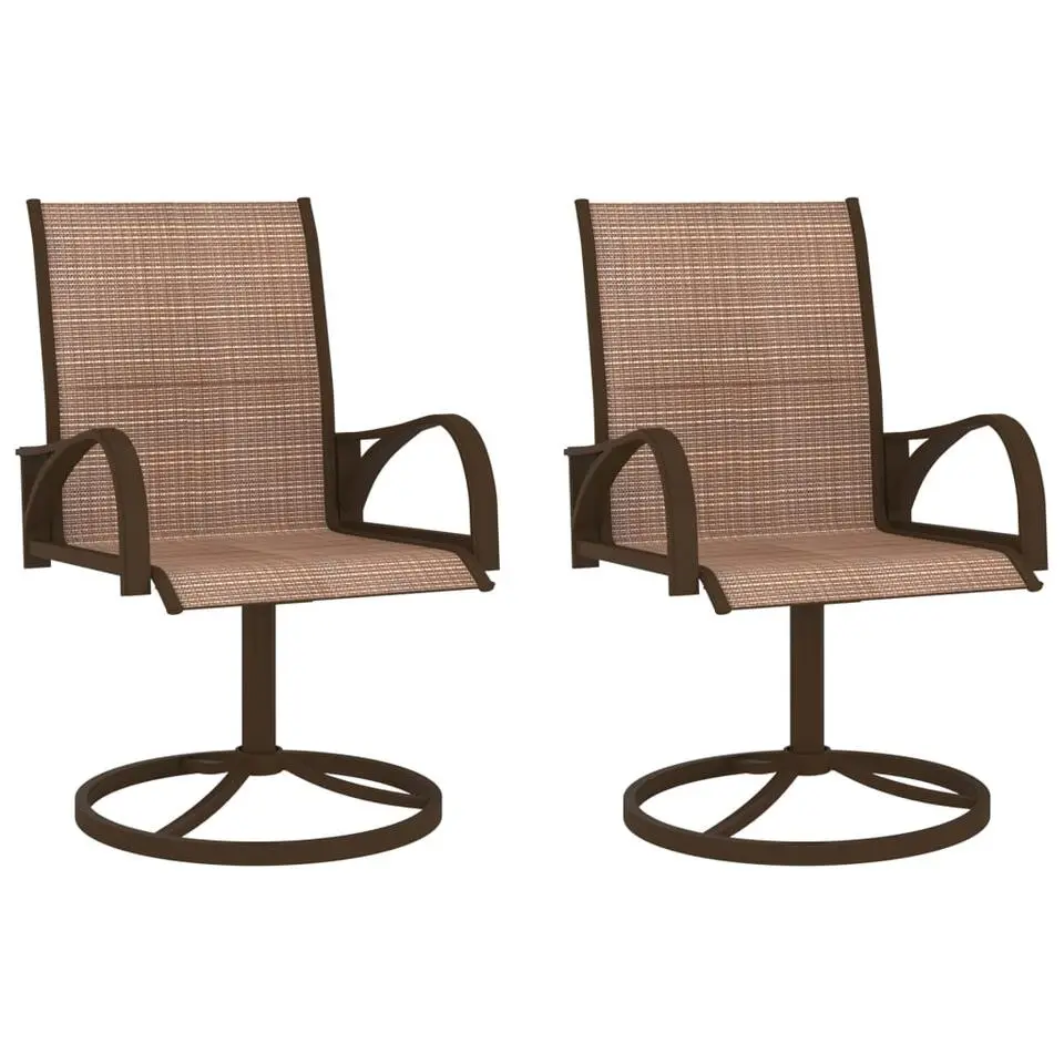 vidaXL - Tuinstoelen draaibaar - Bruin - Staal - 2 stuks