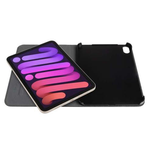 iPad Mini 7 (2024) / Mini  6 (2021) EasyClick 2.0 Leder Tasche Smart Case Flip Cover Hülle mit Aufsteller (V10T58C1) - Schwarz
