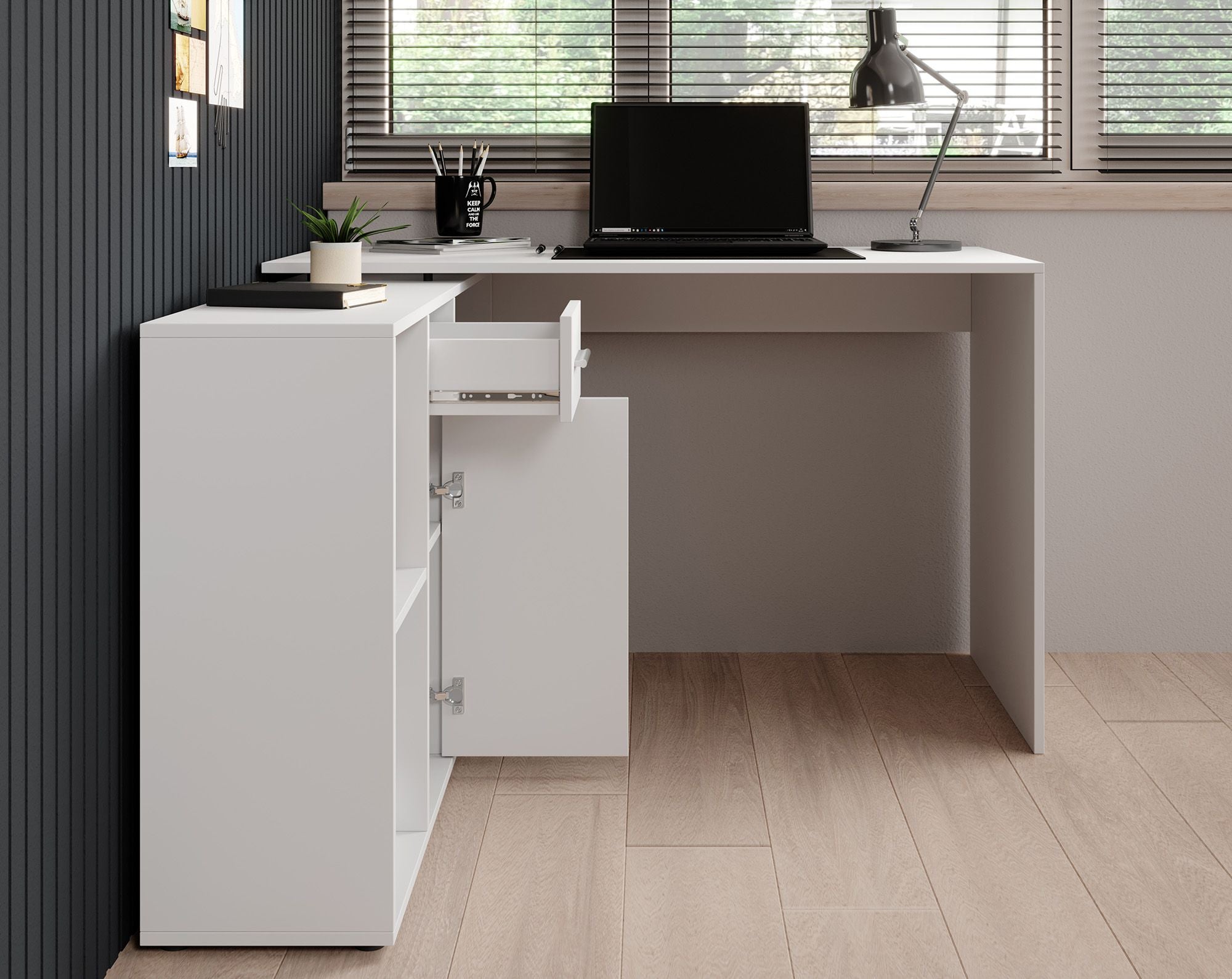 Crister - Bureau - Wit - 122x120 cm