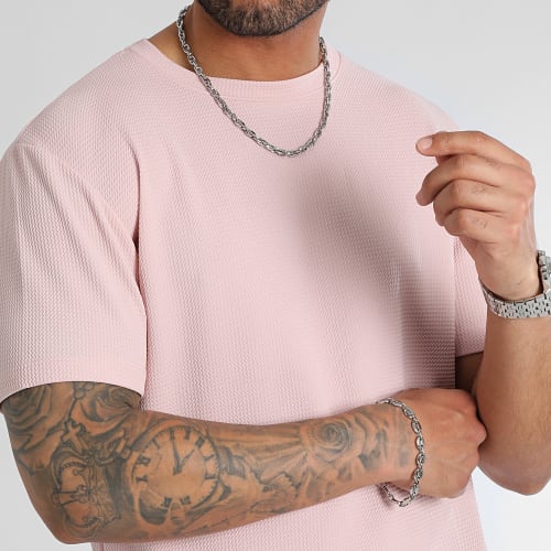 Tee Shirt Texturé Waffle 0154 Rose