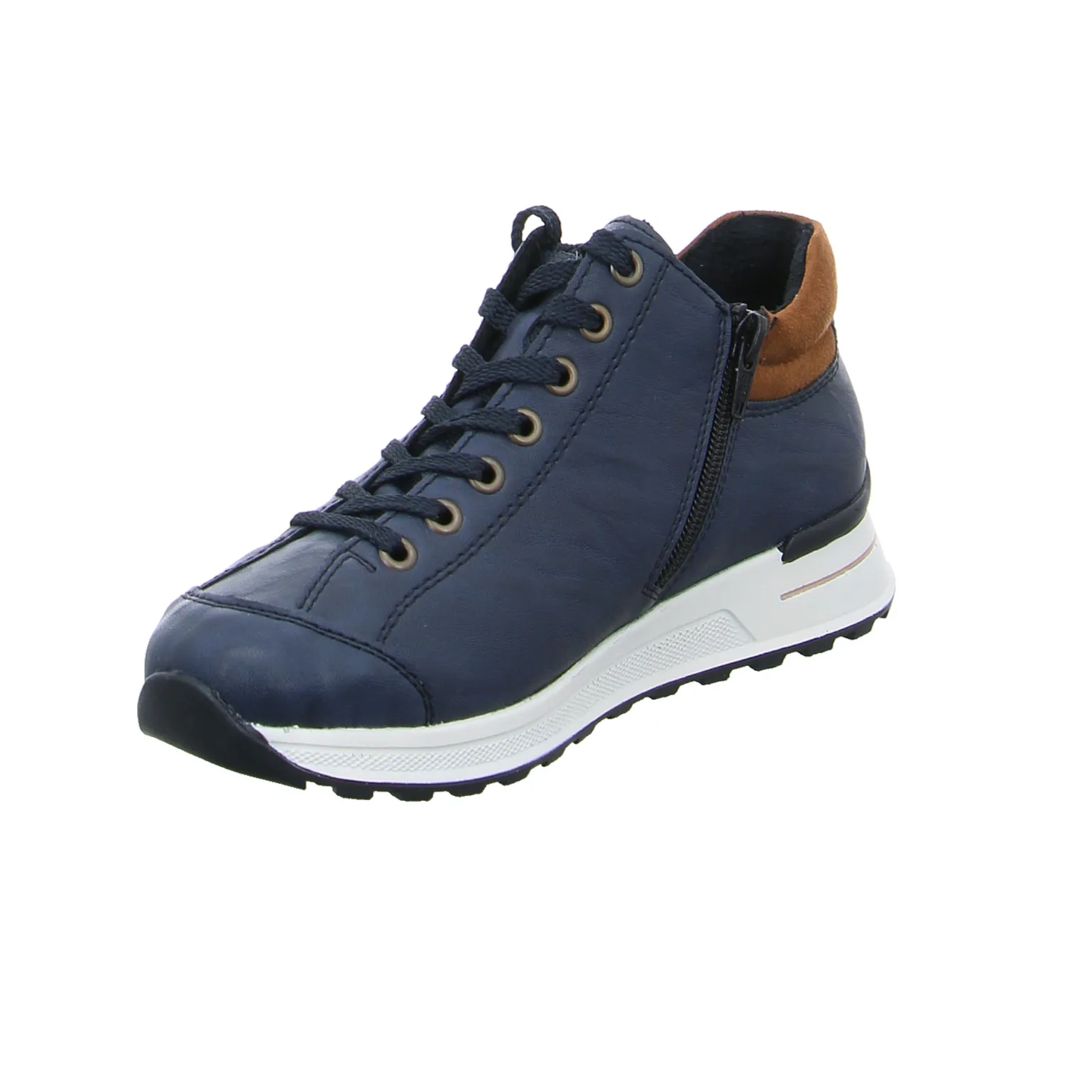 RIEKER Comfort-Mid Cut Sneaker Blau Lederimitat
