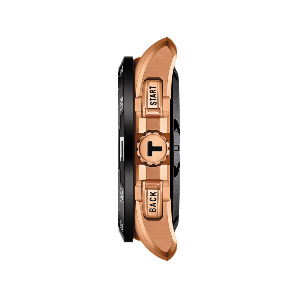 Montre Tissot homme titane doré rose bracelet caoutchouc noir