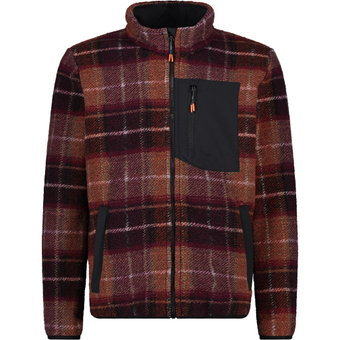 CMP Recycled Wooltech Fleecejacke Orangeade / Burgundy / Gesso Herren