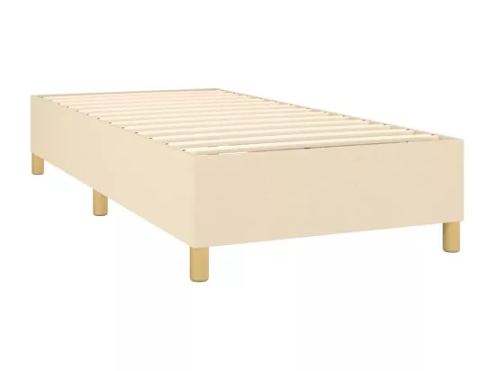 Sommier tapissier avec matelas et LED Crème 90x190 cm Tissu