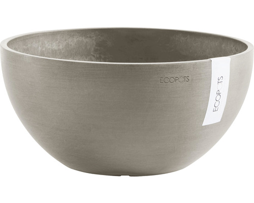Ecopots Brussels plantenbak, kunststof, Ø 35 cm, H 16,5 cm, bruingrijs