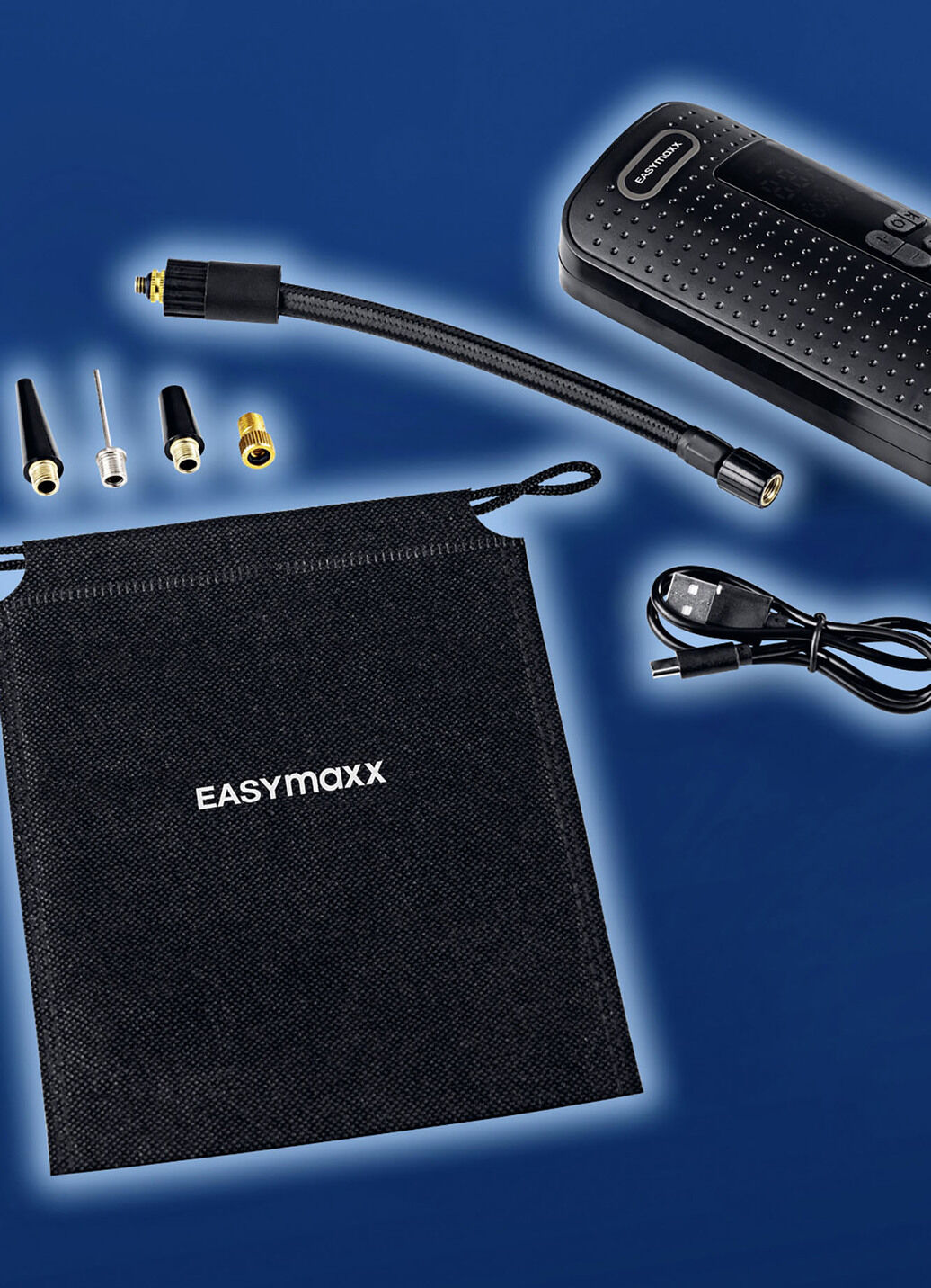 EASYmaxx Akku-Handkompressor mit LED-Beleuchtung