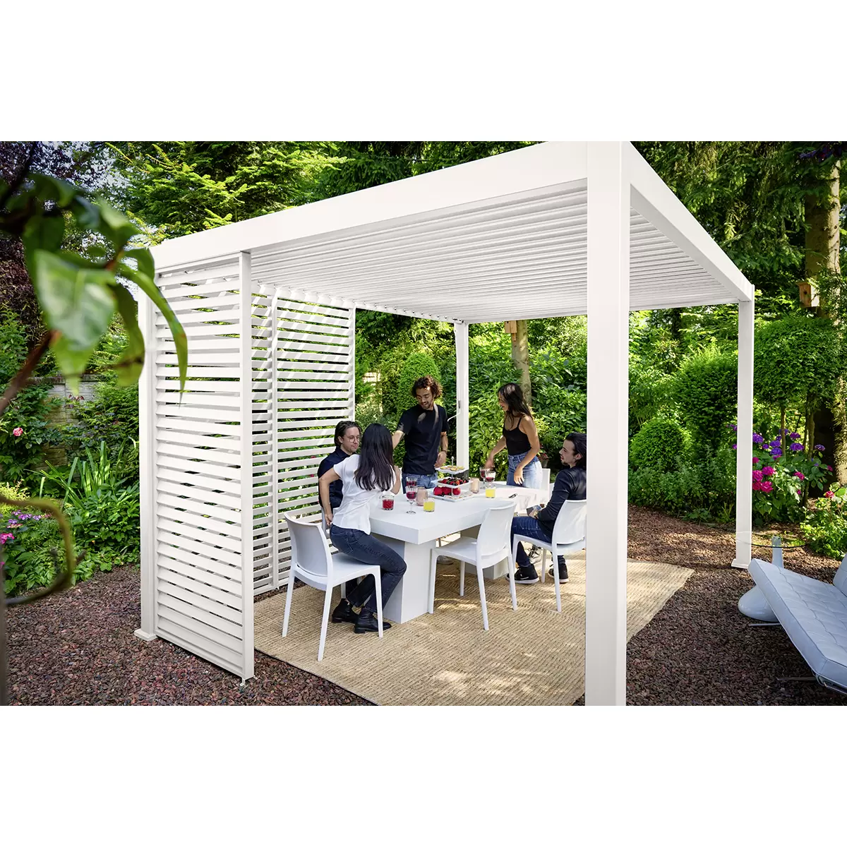 Pavillon Classic Seitenteil Deluxe 93 cm weiss weiss