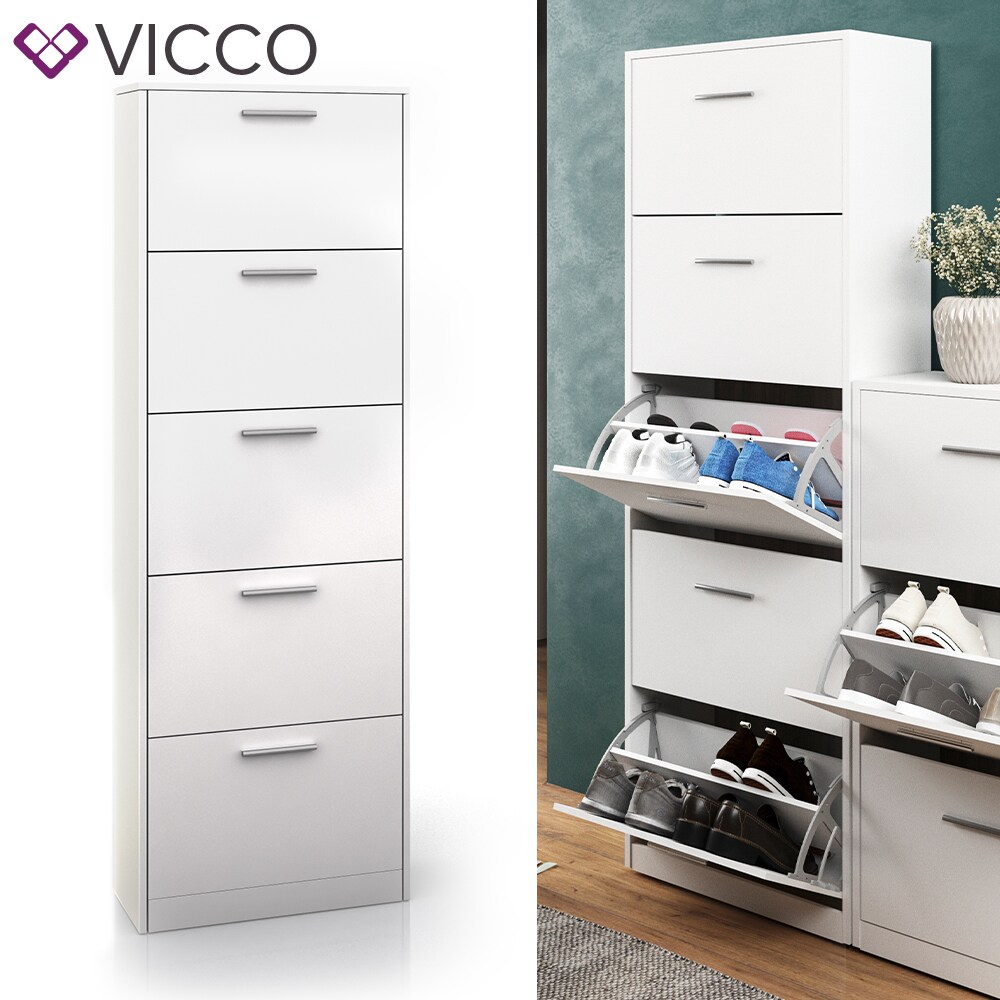 Vicco Schuhschrank Gizmo Schuhkipper Schuhregal Regal 5 FächerWeiß