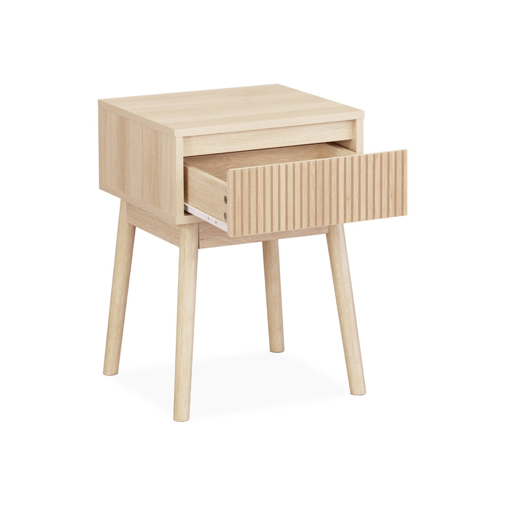 sweeek - Nachtkastje hout decor 1 lade (set van 2)