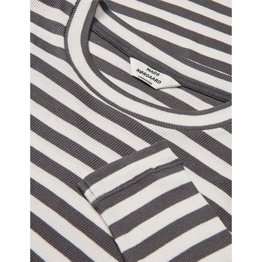 Mads Nørgaard 2x2 Cotton Tuba T-shirt, Grey Pinstripe/White Alys, L