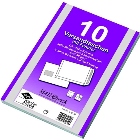 MAILmedia Versandtaschen mit Fenster, DIN C5, weiß, 30 Stück