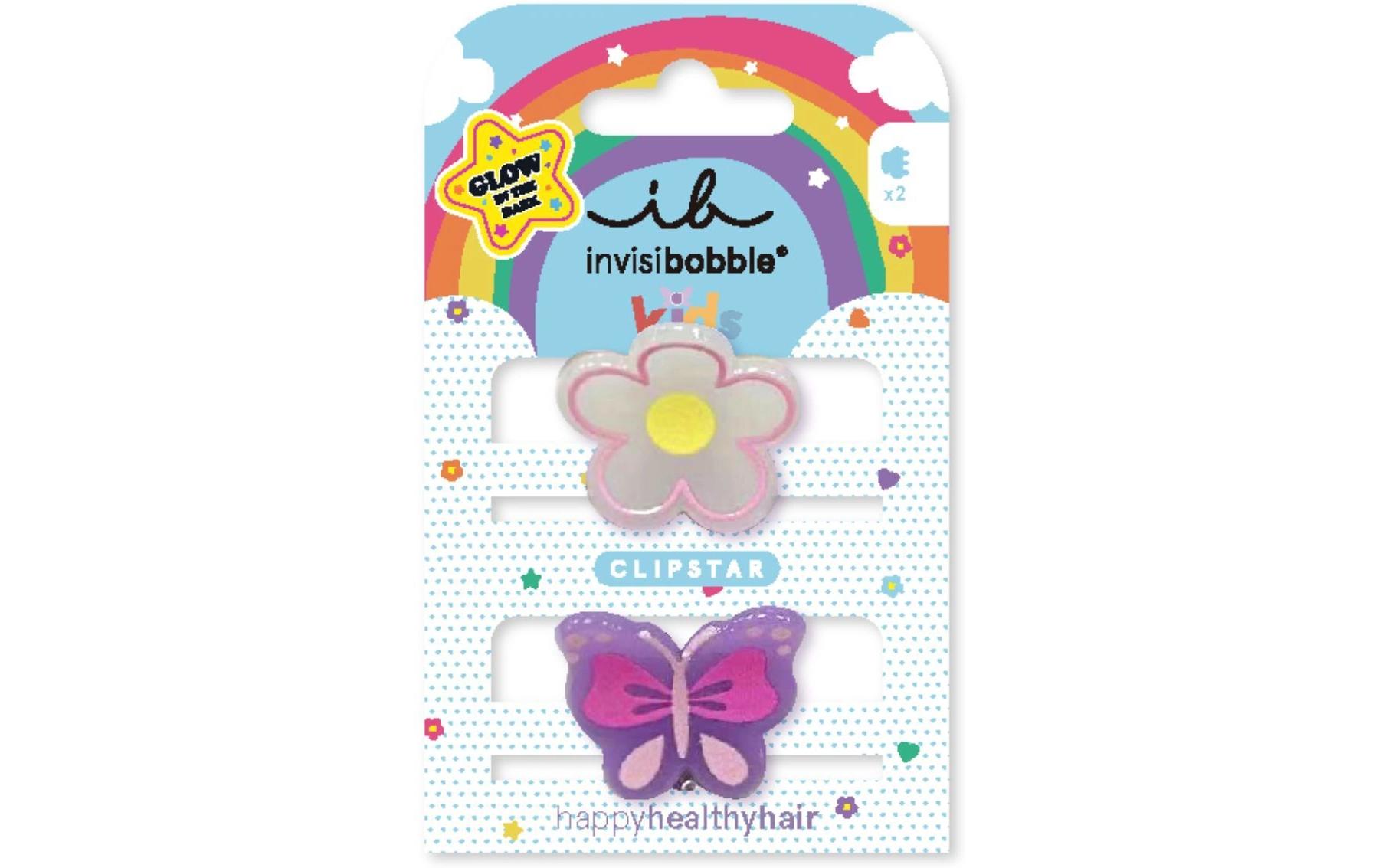 Haarklemme Invisibobble Clipstar Glow Kids, Happy 2 StückHaar-Accessoires für einzigartige Styles
