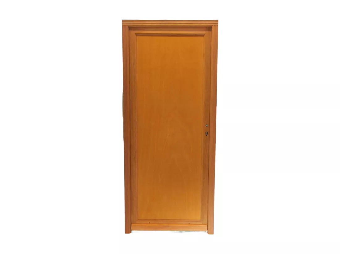 Porte De Service Bois Pleine Armagos, H,200xl,80 P,gauche + Poignee Et Barillet Cotes (ref 01245f924) Tableau Gd Menuiseries