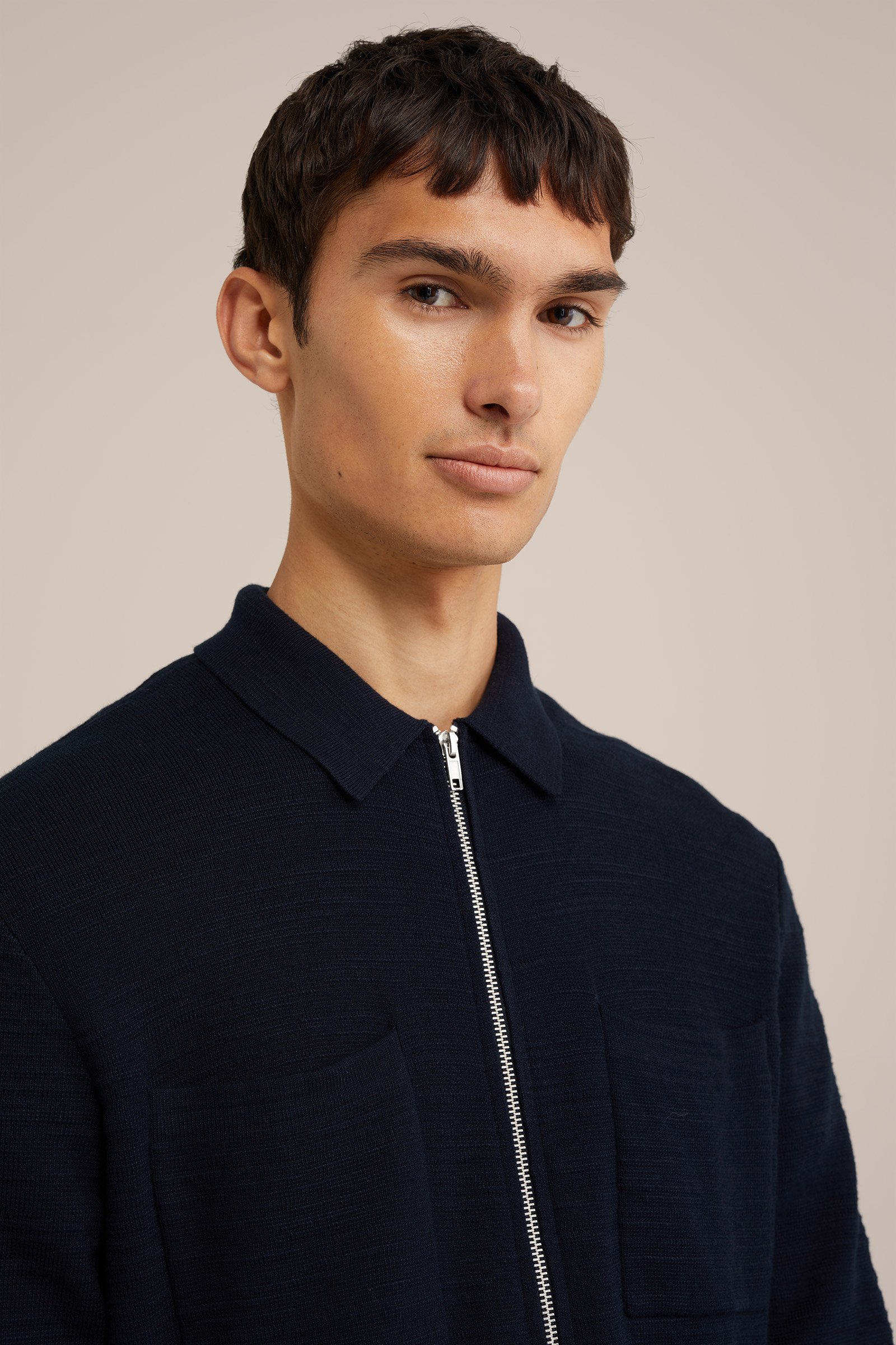 vest met structuur WE Fashion Donkerblauw